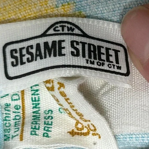 VTG‎ 70s Sesame Street Baby Romper CorduroyBig Bird Cookie Monster